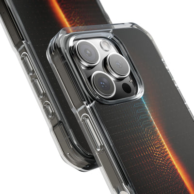 Luminous Refraction Grid · Clear Impact Magnetic Phone Case for iPhone · Black