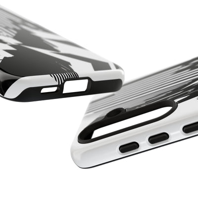 White Tough Phone Case for Samsung - Shattered Vector Spire