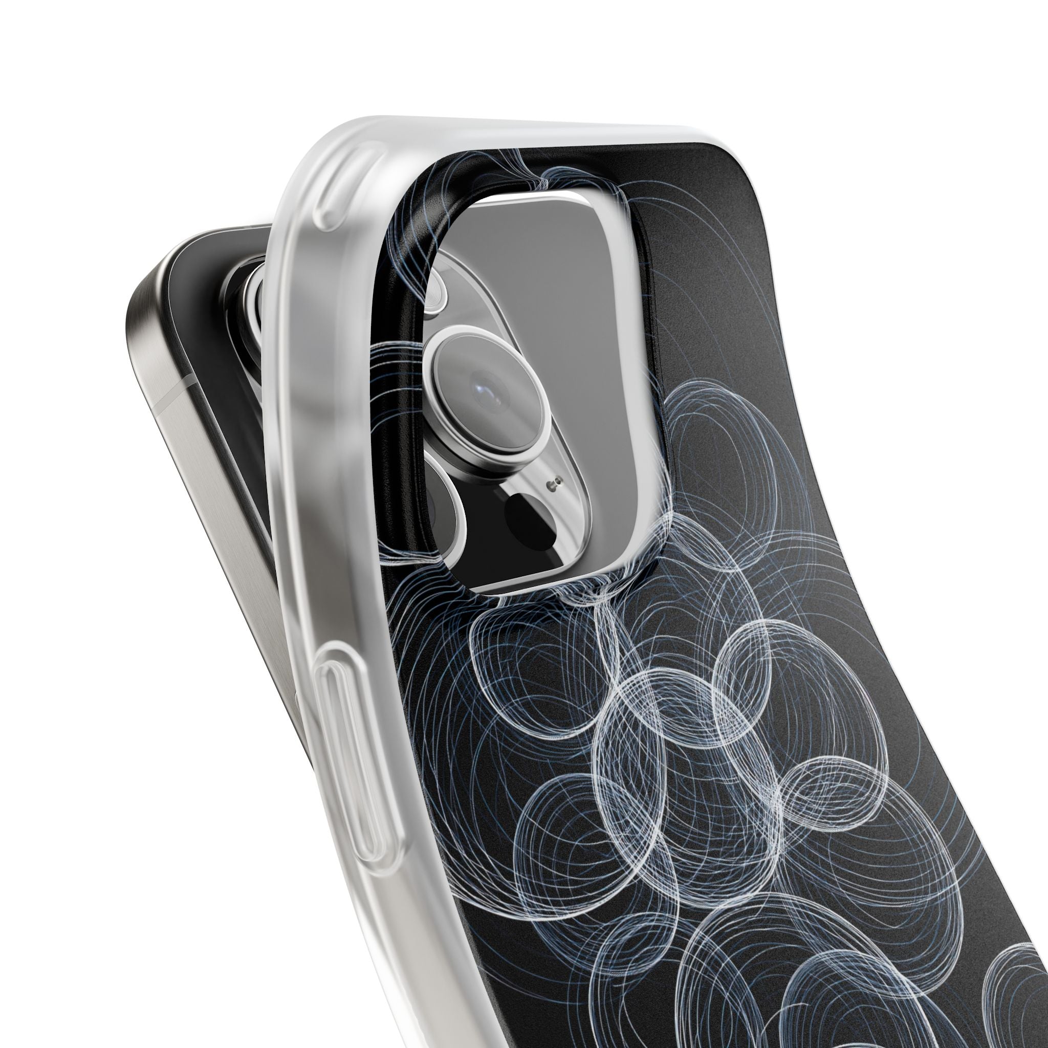 Black Lite Phone Case for iPhone - Frosted Ring Matrix