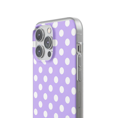 Lavender Polka Grid · Soft Phone Case for iPhone