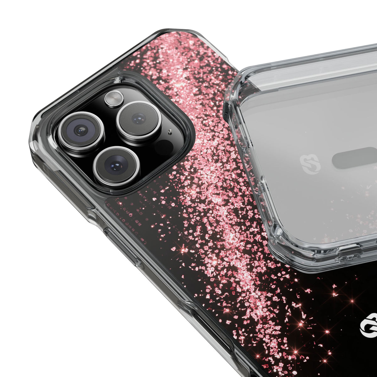 Rose Digital Cascade · Clear Impact Magnetic Phone Case for iPhone · Pink