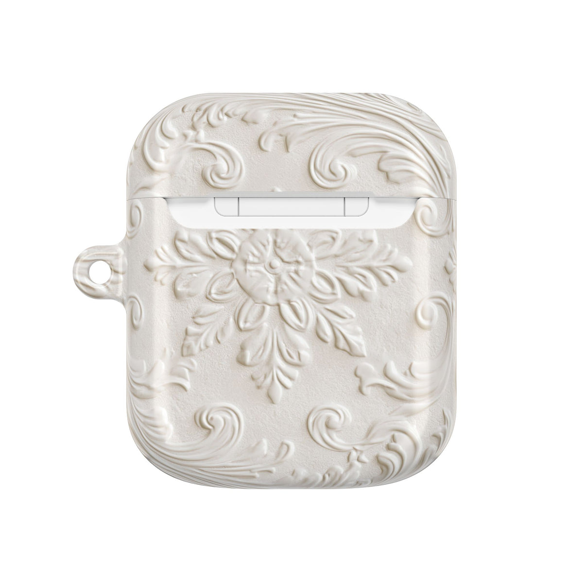 Ivory Baroque Relief · Hard Case for AirPods & AirPods Pro · White