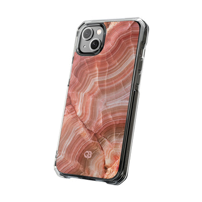 Blushing Rose Strata · Clear Impact Magnetic Phone Case for iPhone · Pink
