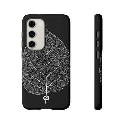 Black Tough Phone Case for Samsung - Bleached Leaf Lattice