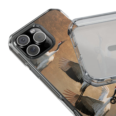 Golden Crane Flight · Clear Impact Magnetic Phone Case for iPhone · Gold