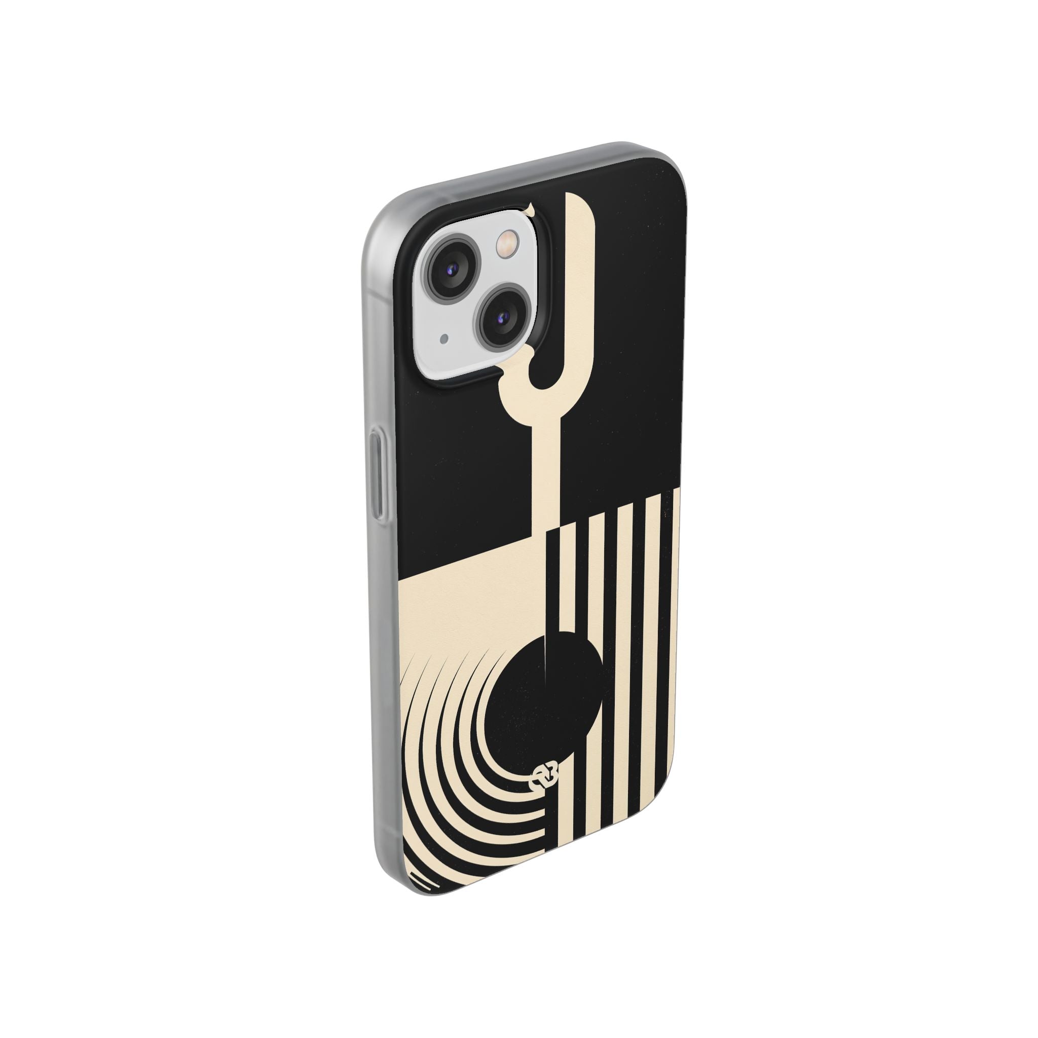 Black Lite Phone Case for iPhone - Ivory Signal Grid