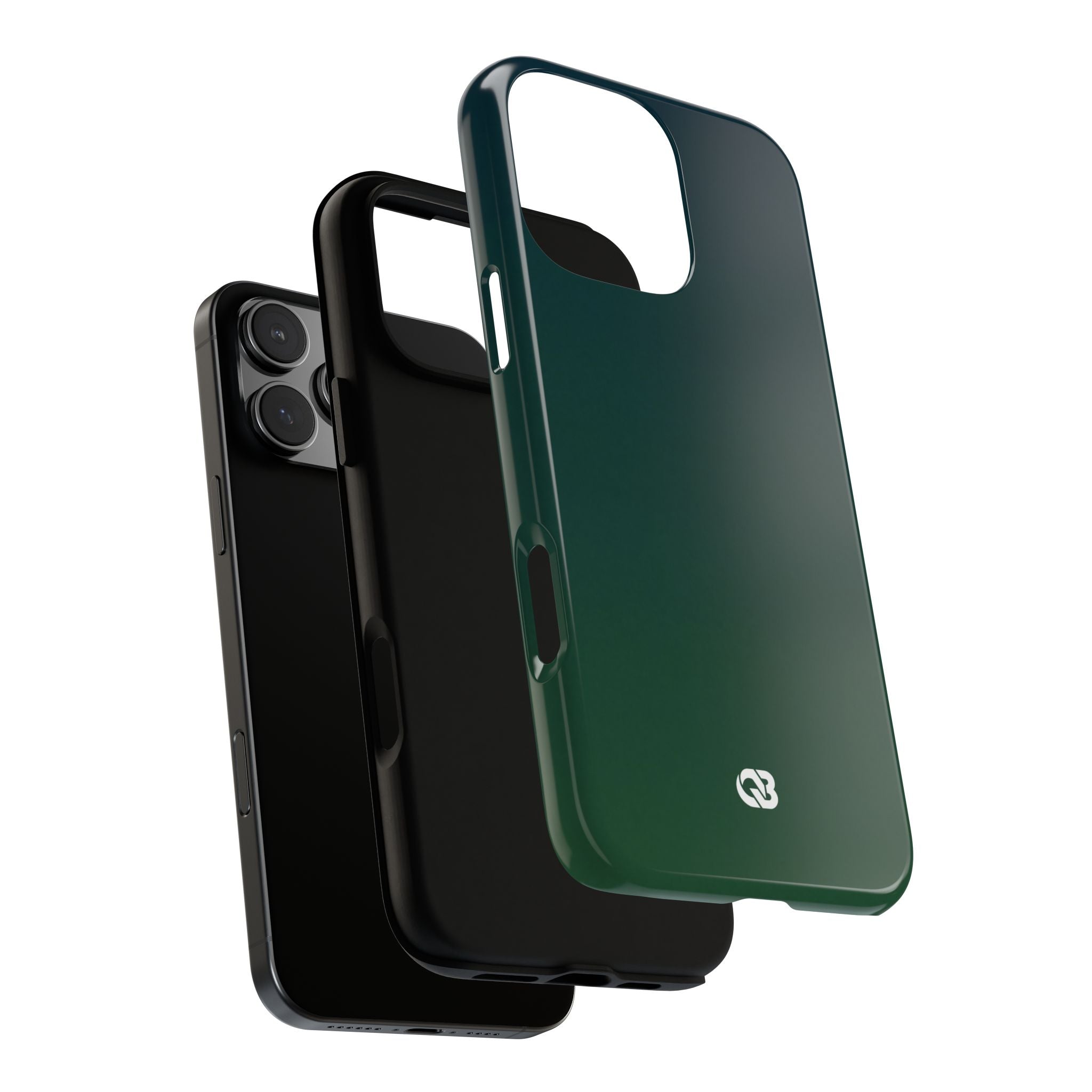 Green Tough Phone Case for iPhone - Midnight Pine Horizon