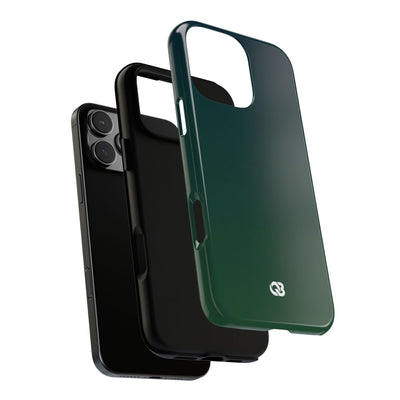 Green Tough Phone Case for iPhone - Midnight Pine Horizon