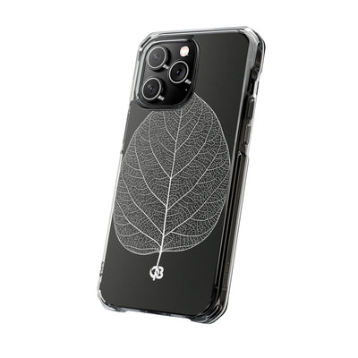 Black Impact MagSafe Phone Case for iPhone - Bleached Leaf Lattice
