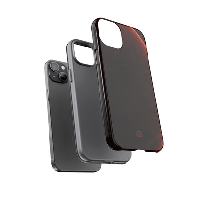 Red Tough Phone Case for iPhone - Crimson Flare Flux
