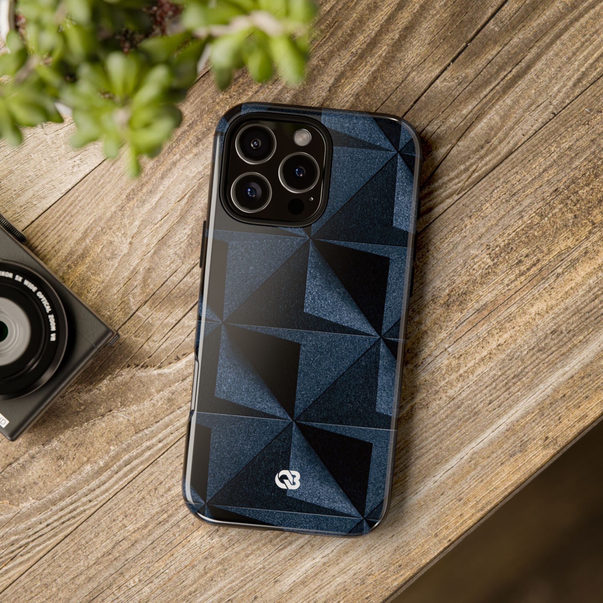 Blue Tough Phone Case for iPhone - Indigo Basalt Facets