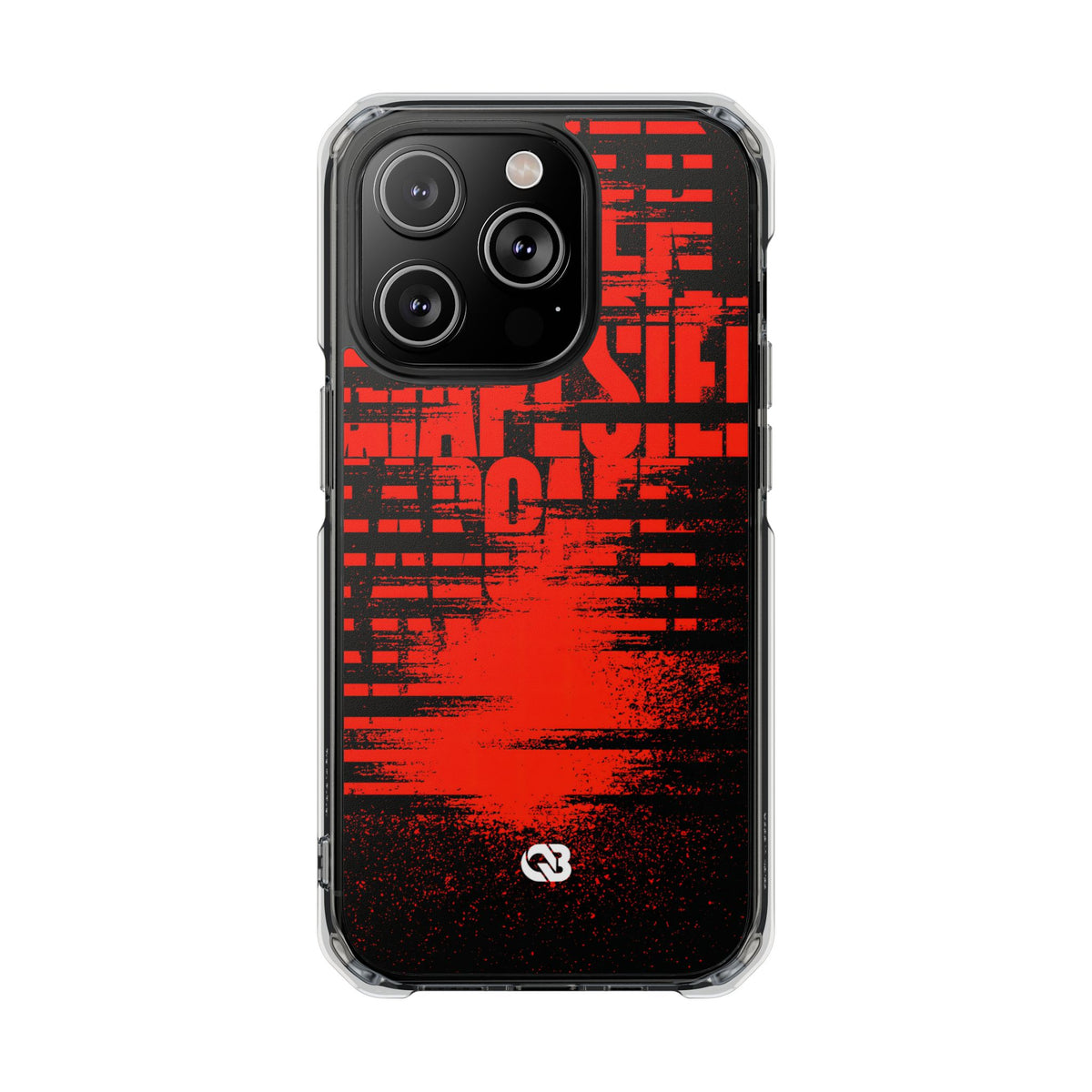 Crimson Redaction · Clear Impact Magnetic Phone Case for iPhone ·  Black