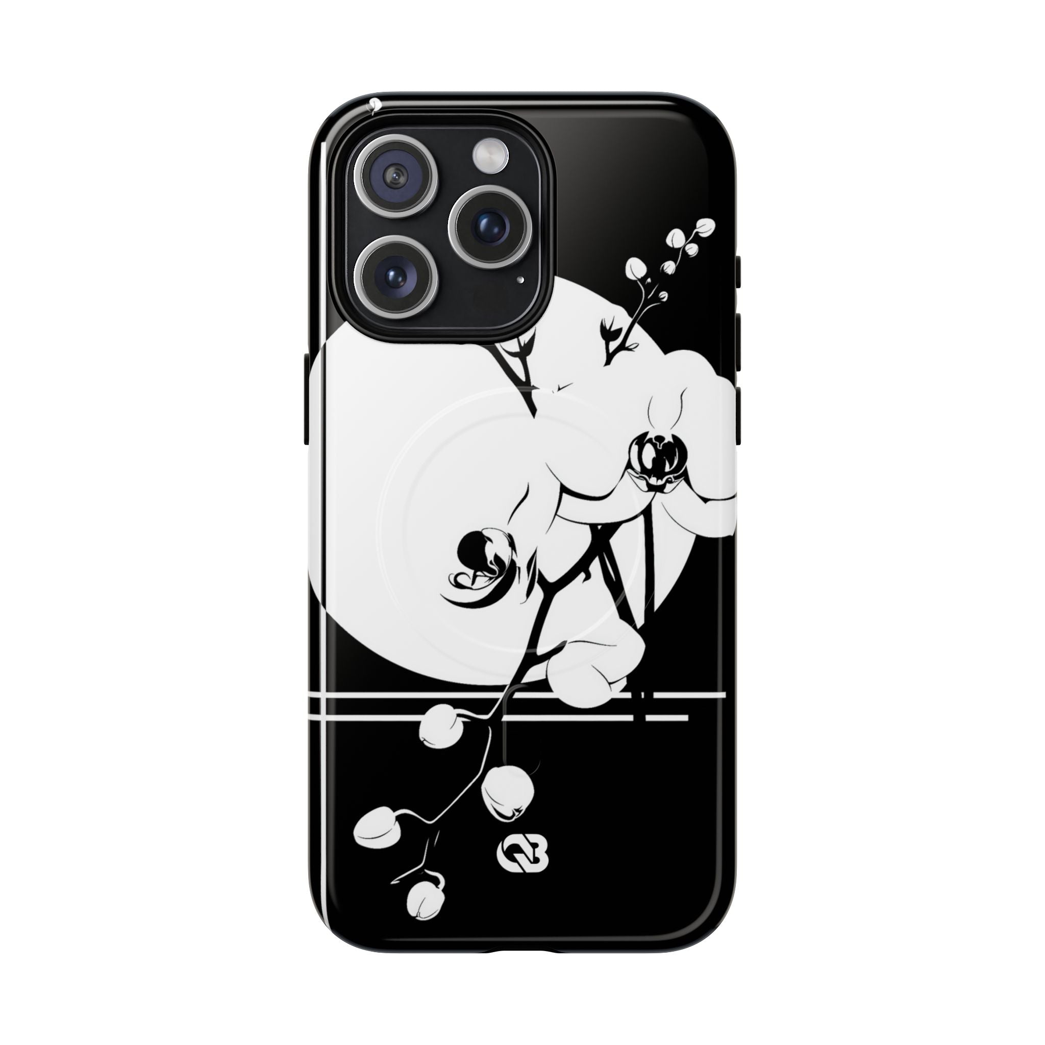 Black Tough 2.0 Magsafe Phone Case for iPhone - Lunar Orchid Grid