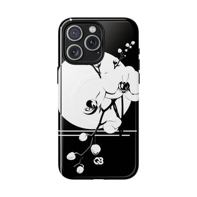 Black Tough 2.0 Magsafe Phone Case for iPhone - Lunar Orchid Grid