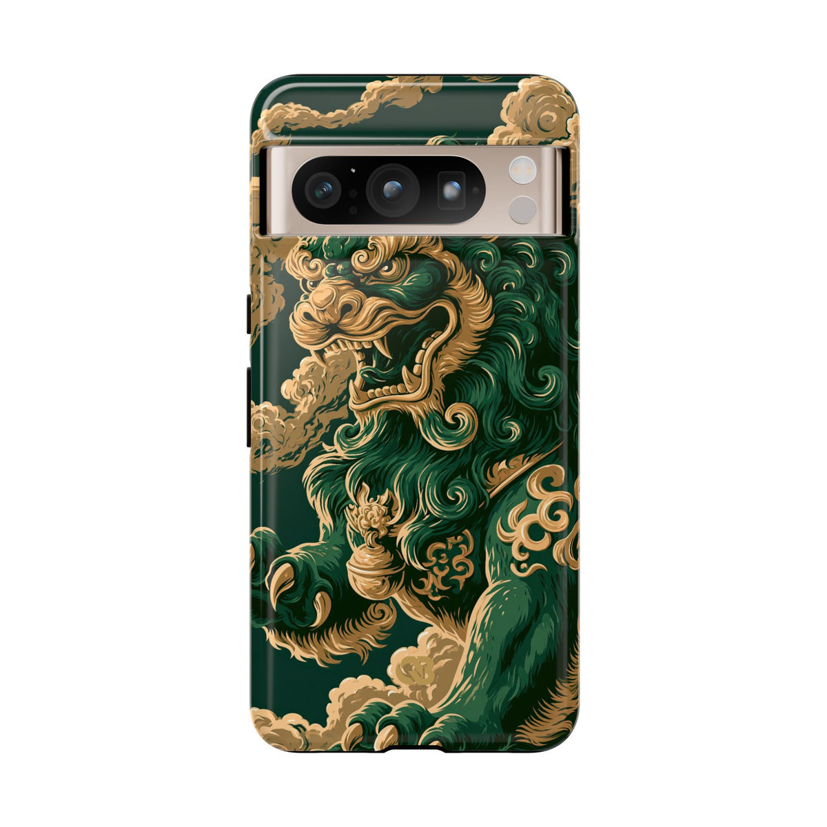 Imperial Guardian Lion · Tough Phone Case for Pixel ·  Green