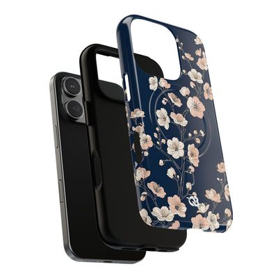 Midnight Plum Blossom · Tough 2.0 Magnetic Phone Case for iPhone · Blue