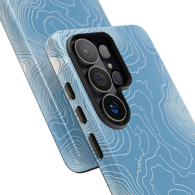 Blue Tough Phone Case for Samsung - Glacial Ridge Topo