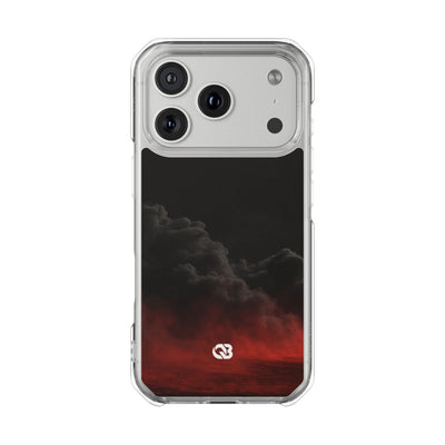 Crimson Fog Void · Clear Impact Magnetic Phone Case for iPhone ·  Black