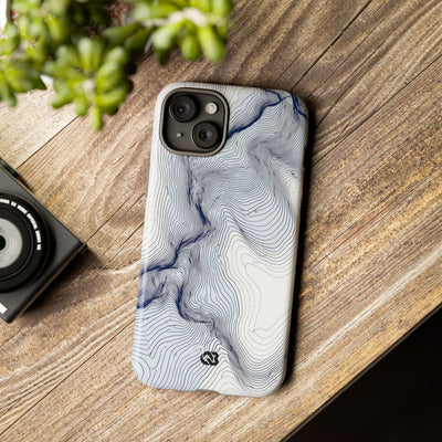 White Tough Phone Case for iPhone - Nordic Ridge Topo