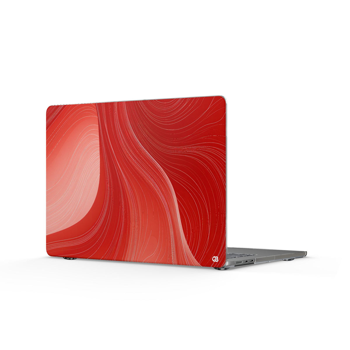 Crimson Contour · Clear Hard Case for MacBook · Red
