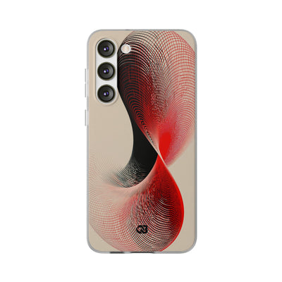 Red Lite Phone Case for Samsung - Crimson Grid Vortex