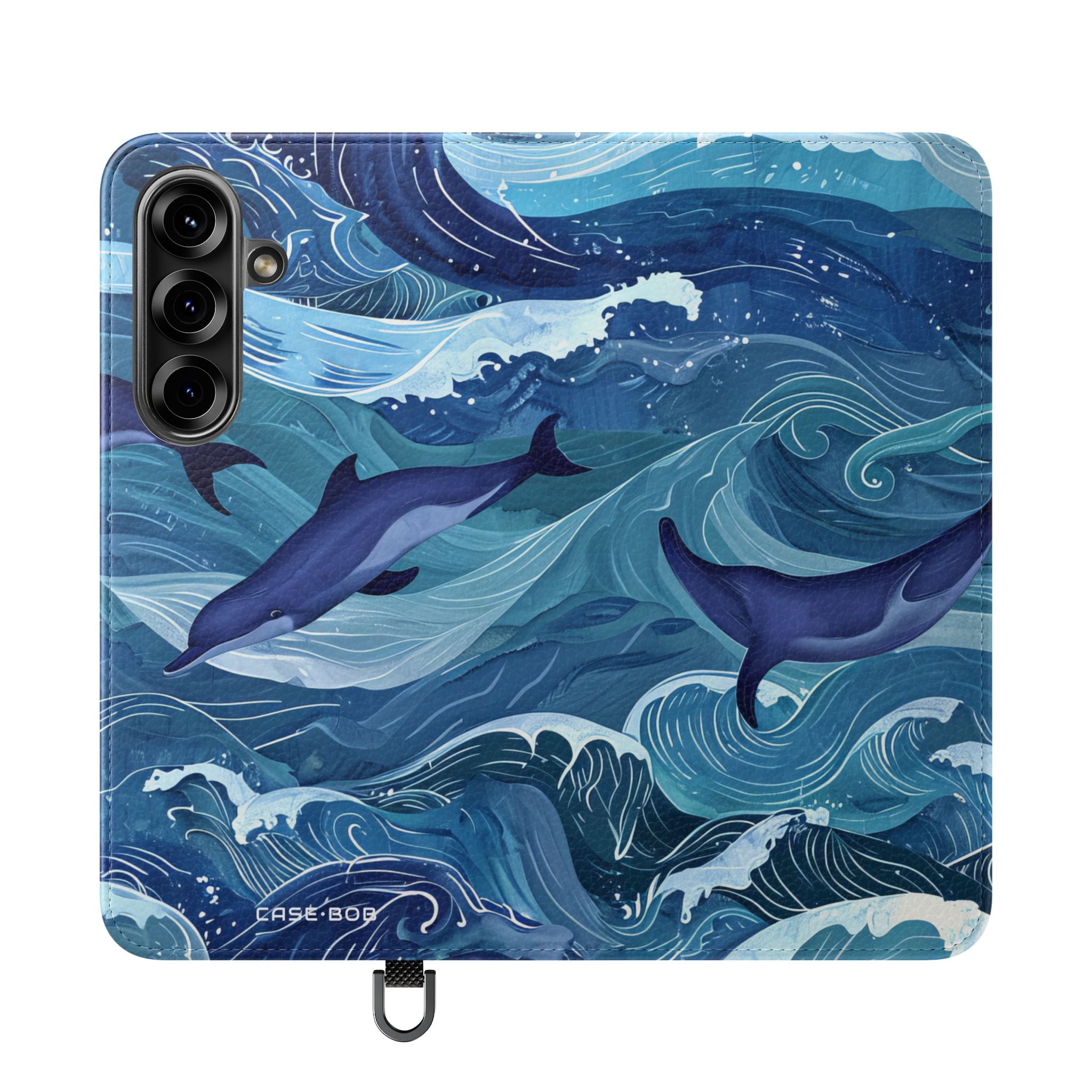 Dolphin Wave Dance - Samsung S25 Case - Lompakko