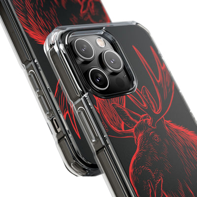 Nordic Elk · Clear Impact Magnetic Phone Case for iPhone · Black