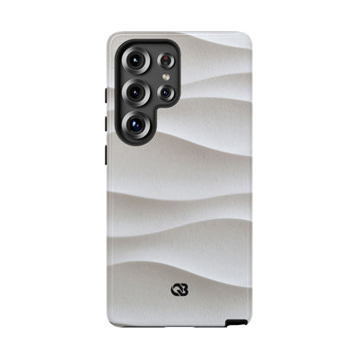 White Tough Phone Case for Samsung - Arctic Flow Ridges