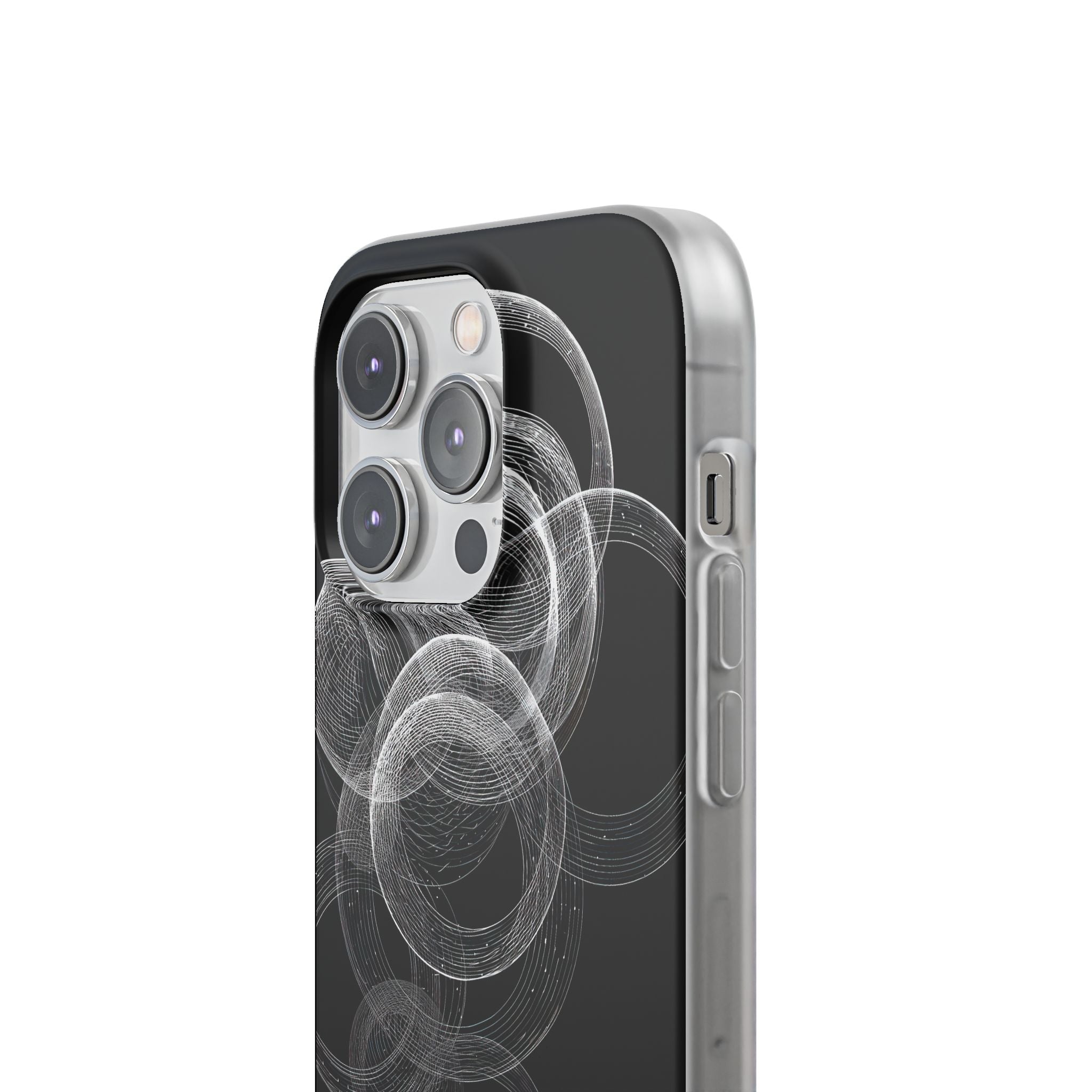 Black Lite Phone Case for iPhone - Kinetic Wireframe Orbit