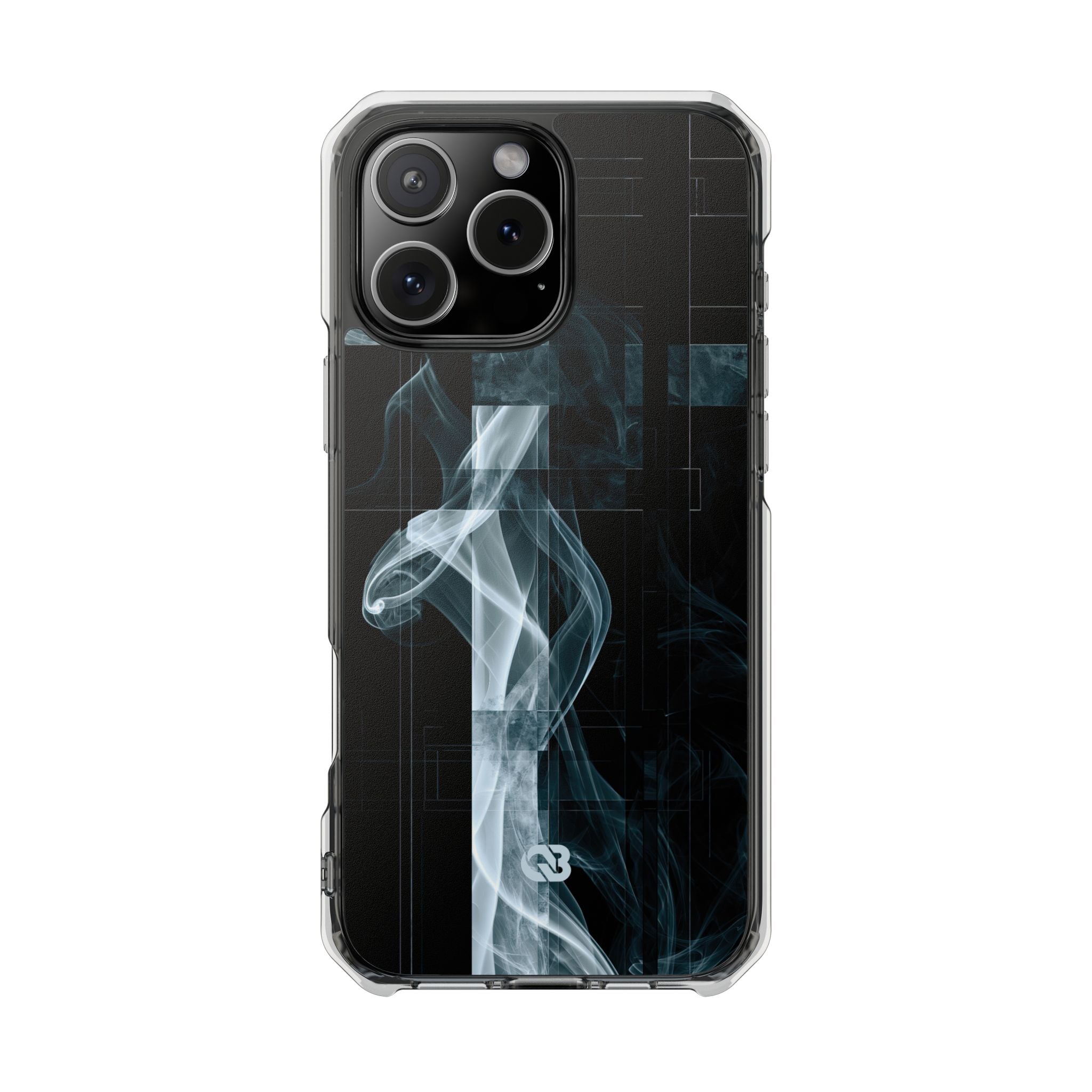 Black Impact MagSafe Phone Case for iPhone - Arctic Vapor Grid