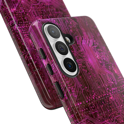 Magenta Circuit Trace · Tough Phone Case for Samsung · Pink