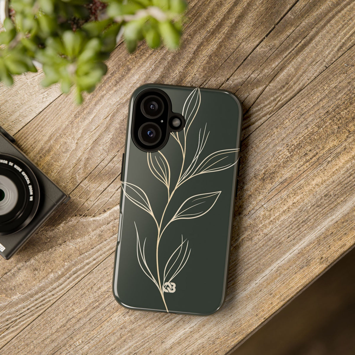 Minimal Botanical Stem · Tough Phone Case for iPhone · Green