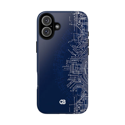 Blue Tough Phone Case for iPhone - Cobalt Circuit Logic