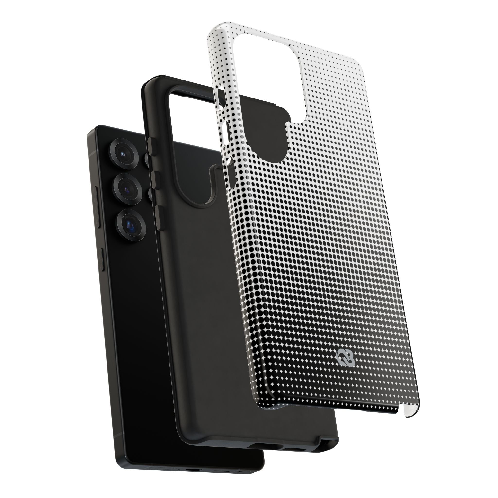 Black Tough Phone Case for Samsung - Obsidian Halftone Flux