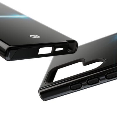 Blue Tough Phone Case for Samsung - Electric Cyan Ray