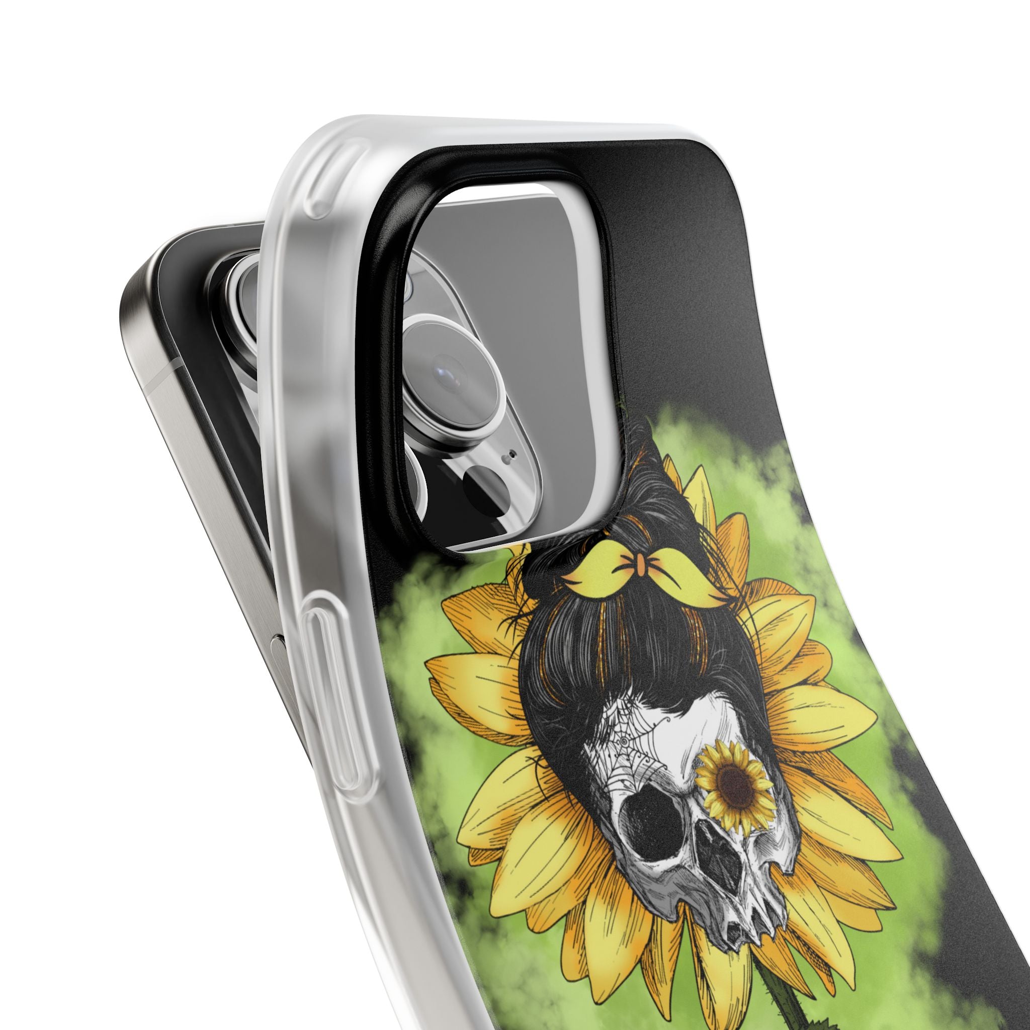 Sonnenblumen-Schädel iPhone 16 Pro Max Case - Soft