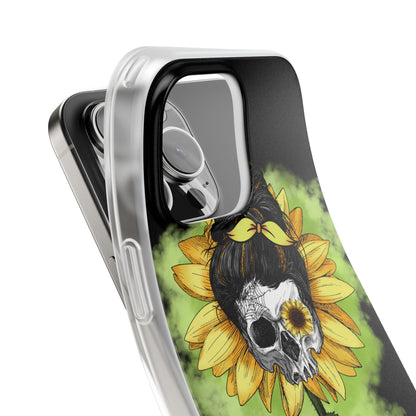 Sonnenblumen-Schädel iPhone 16 Pro Max Case - Soft