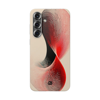 Red Lite Phone Case for Samsung - Crimson Grid Vortex