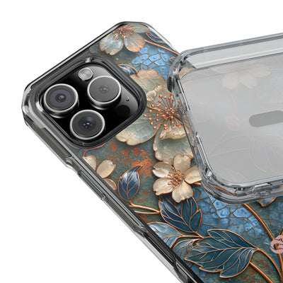 Gilded Blossom Reverie · Clear Impact Magnetic Phone Case for iPhone · Teal