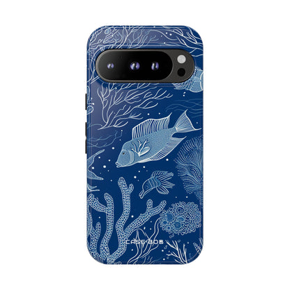 Navy Scale Reef Google Pixel 9 Pro Case - Tough