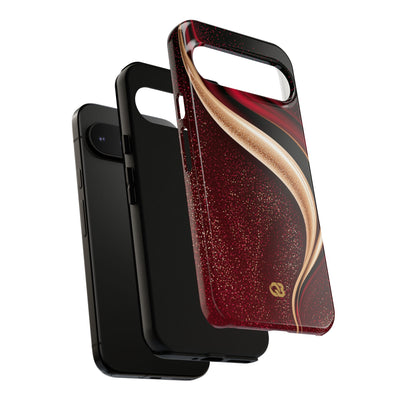 Gilded Crimson Flow · Tough Phone Case for Pixel ·  Red