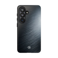Grey Tough Phone Case for Samsung - Charcoal Brushed Steel