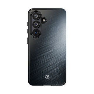 Grey Tough Phone Case for Samsung - Charcoal Brushed Steel