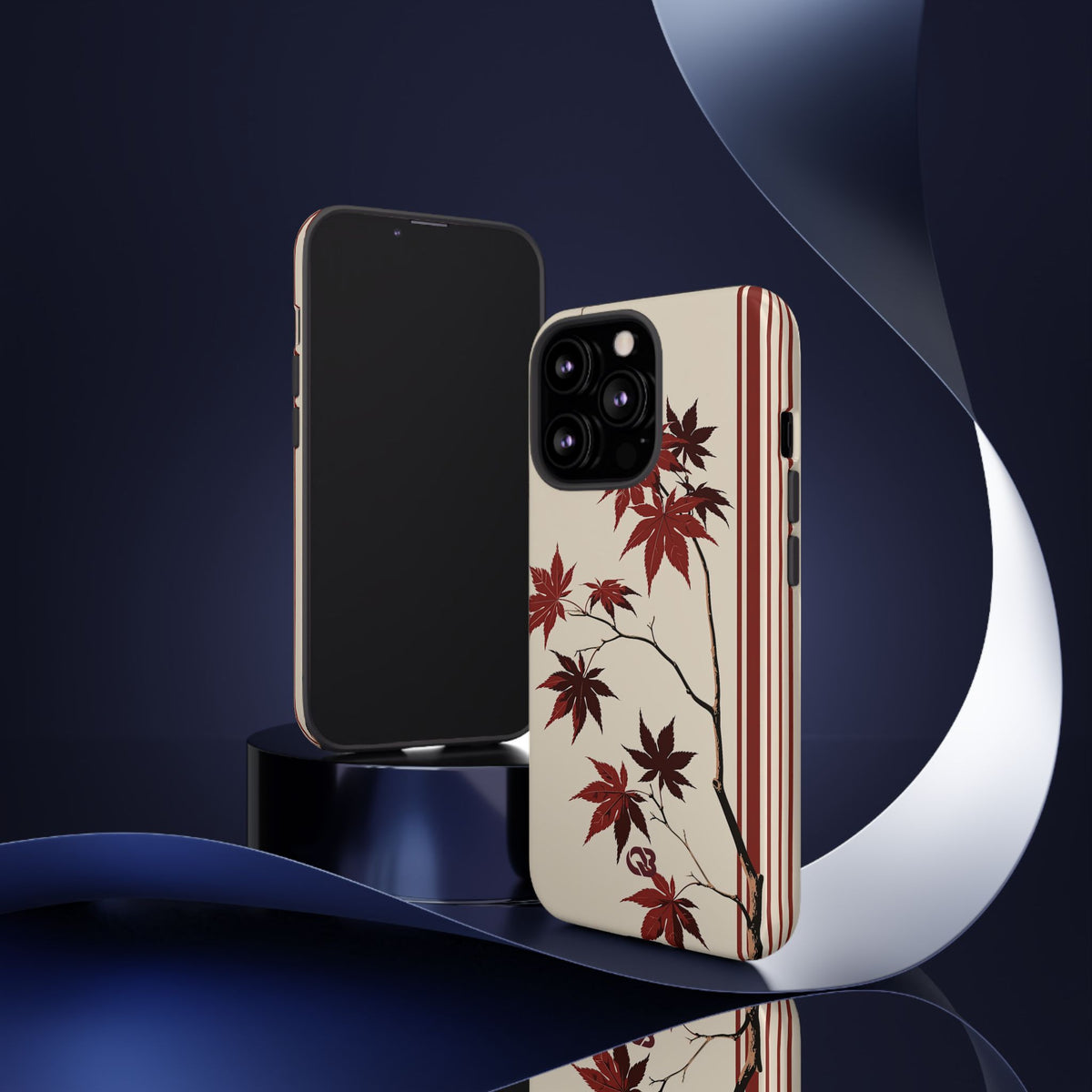 Crimson Maple Branch · Tough Phone Case for iPhone · Beige