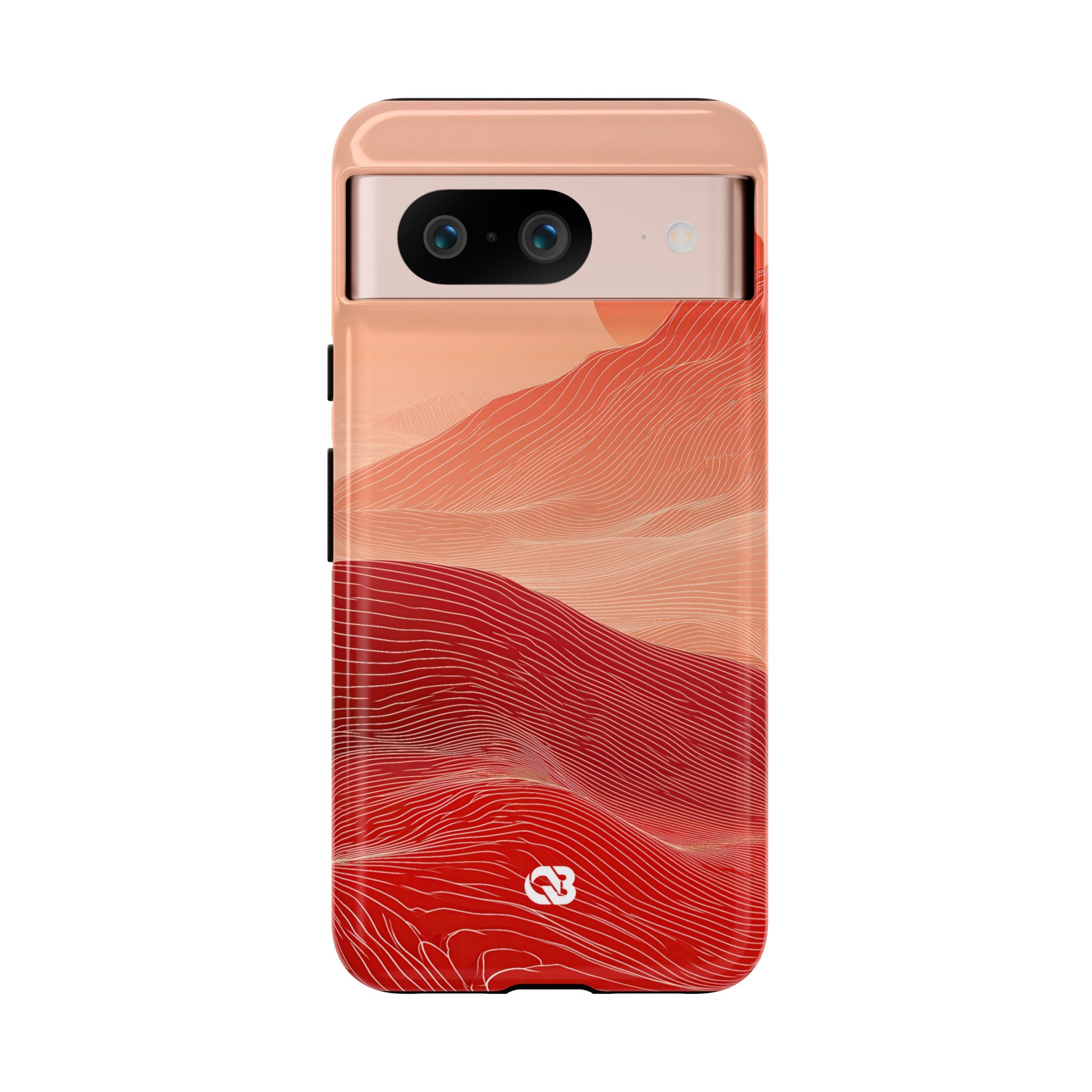 Red Tough Phone Case for Google Pixel - Crimson Ridge Lines