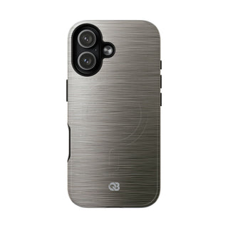 Grey Tough 2.0 Magsafe Phone Case for iPhone - Brushed Industrial Steel