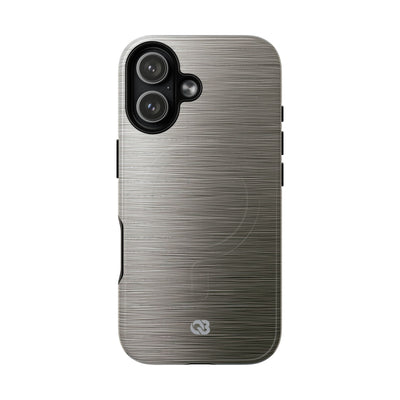 Grey Tough 2.0 Magsafe Phone Case for iPhone - Brushed Industrial Steel