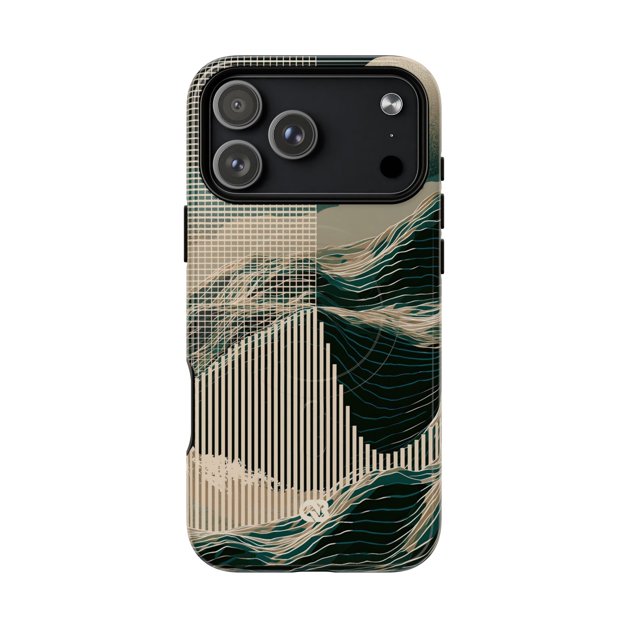 Green Tough 2.0 Magsafe Phone Case for iPhone - Lunar Moss Topography