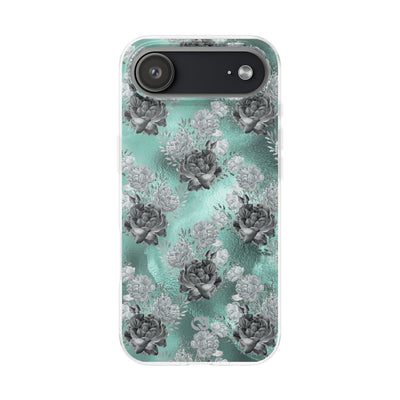 Frost Mint Floral · Soft Handyhülle für iPhone