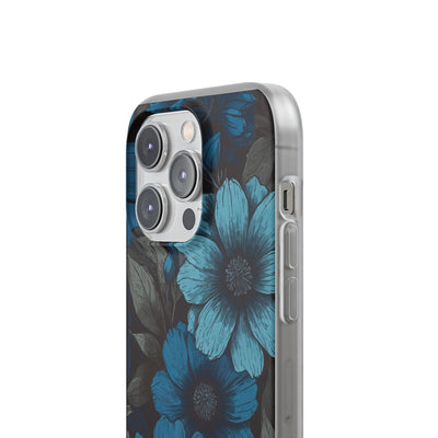 Obsidian Blue Petals · Soft Phone Case for iPhone